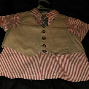 New, Little Billy 3 pc Khaki vest, shirt, tie
